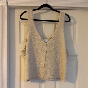 Old Navy Beige Textured Button Top